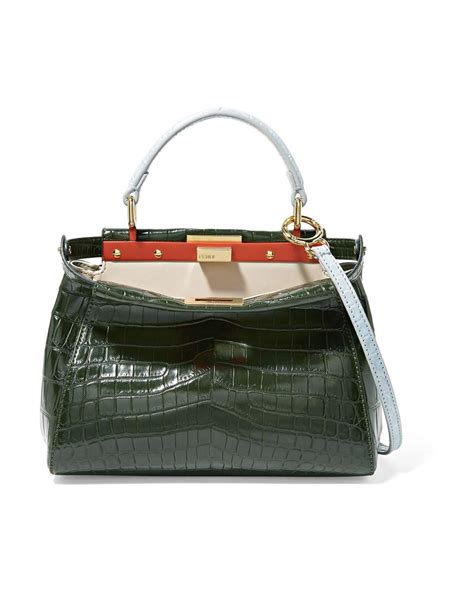 fendi crocodile bag green